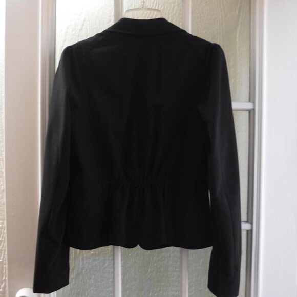 Max Studio Black Long Sleeve Button Up Pleated Back Jacket - Picture 2 of 6